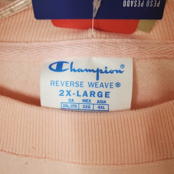 Champion reverse weave womens plus size fleece  peach sweatshirt 2X - Picture 3 of 7